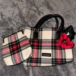 Nanette Lepore plaid purse with crossbody
